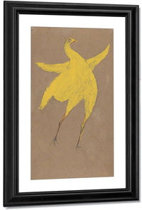 18" x 24" / Canvas Wrap Yellow Chicken By Bill Traylor Fine Art Print