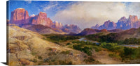 18" x 24" / Canvas Wrap Zion Valley, South Utah Painting Thomas Moran Canvas Art Fine Art Print