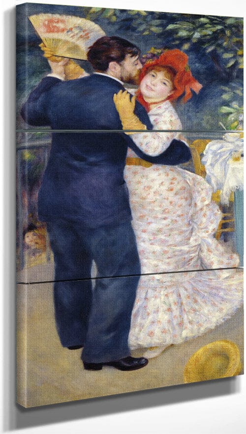 18" x 36" / Split Canvas A Dance In The Country By Pierre Auguste Renoir Fine Art Print