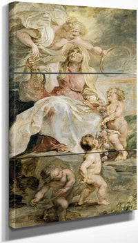 18" x 36" / Split Canvas Allegory Of Eternity By Peter Paul Rubens Fine Art Print