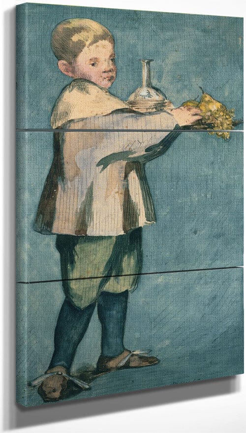 18" x 36" / Split Canvas Boy Carrying A Tray By  Manet Edouard Fine Art Print
