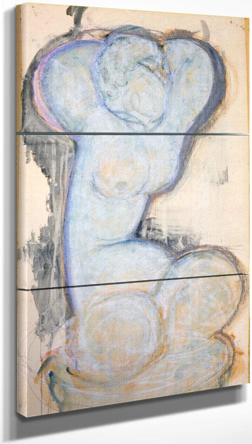 18" x 36" / Split Canvas Caryatida By Amedeo Modigliani Fine Art Print