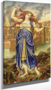 18" x 36" / Split Canvas Cassandra 1898 By Evelyn De Morgan Fine Art Print