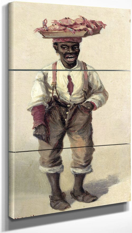 18" x 36" / Split Canvas Crab Seller By William Aiken Walker Fine Art Print