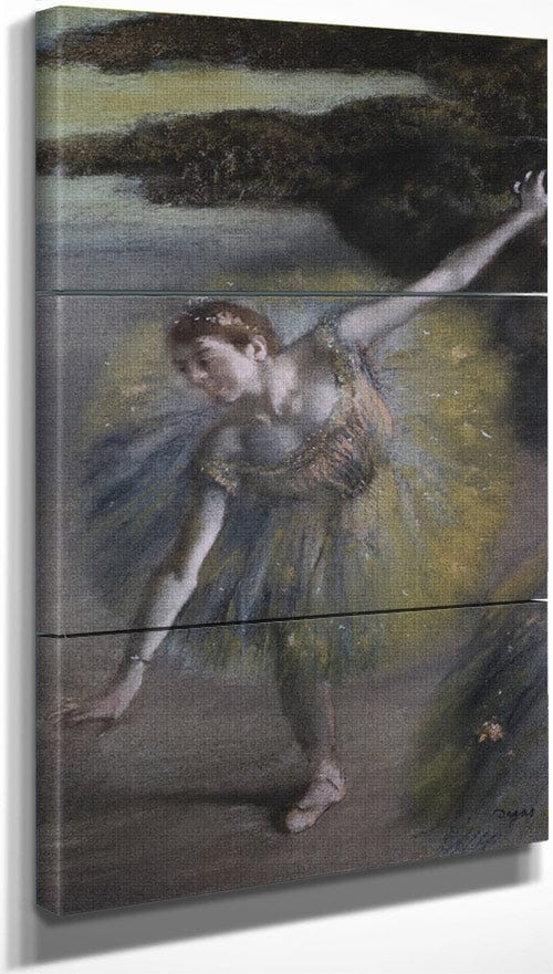 18" x 36" / Split Canvas Dancer In Green (Detail) By Edgar Degas Fine Art Print