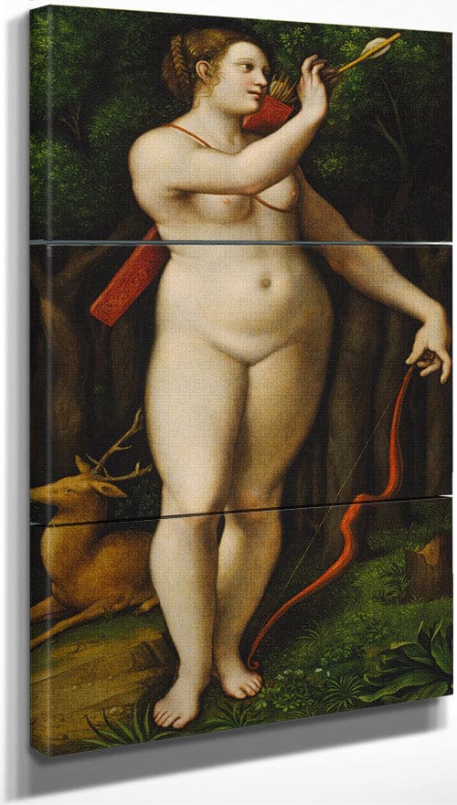 18" x 36" / Split Canvas Diana The Huntress 1526 By Giampietrino Fine Art Print