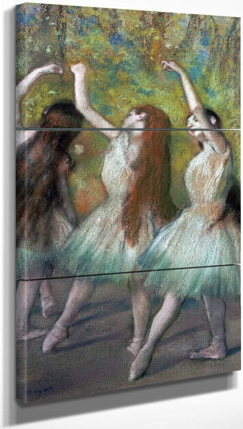 18" x 36" / Split Canvas Green Dancers By Edgar Degas Fine Art Print