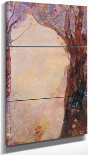 18" x 36" / Split Canvas Jacob Wrestling With The Angel By Odilon Redon Fine Art Print