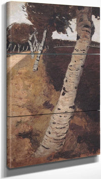 18" x 36" / Split Canvas Landscape With Birches By Paula Modersohn Becker Fine Art Print