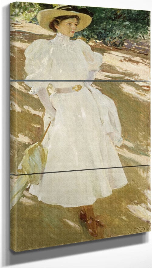 18" x 36" / Split Canvas Maria At La Granja By Joaquin Sorolla Y Bastida Fine Art Print