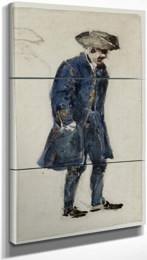 18" x 36" / Split Canvas Naval Pensioner By David Cox Fine Art Print