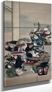 18" x 36" / Split Canvas Operating On Guanyu 1039 S Arm 1850 By Katsushika Oi Fine Art Print