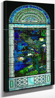 18" x 36" / Split Canvas Peacocks And Peonies I By John La Farge Fine Art Print