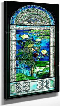 18" x 36" / Split Canvas Peacocks And Peonies Ii By John La Farge Fine Art Print