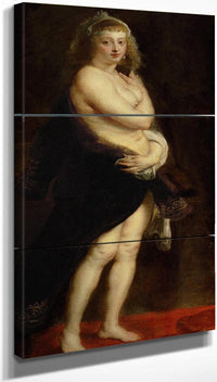 18" x 36" / Split Canvas Peter Paul Rubens Helene Fourment In A Fur Robe 1638 By Peter Paul Rubens Fine Art Print