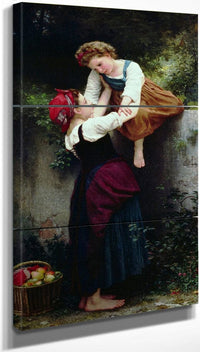 18" x 36" / Split Canvas Petites Maraudeuses Little Thieves 1872 By William Adolphe Bouguereau Fine Art Print