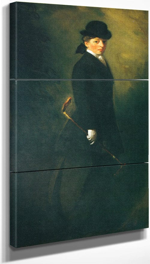 18" x 36" / Split Canvas Portrait Of Miss Leora M Dryer In Riding Costume 1902 By Robert Henri Fine Art Print