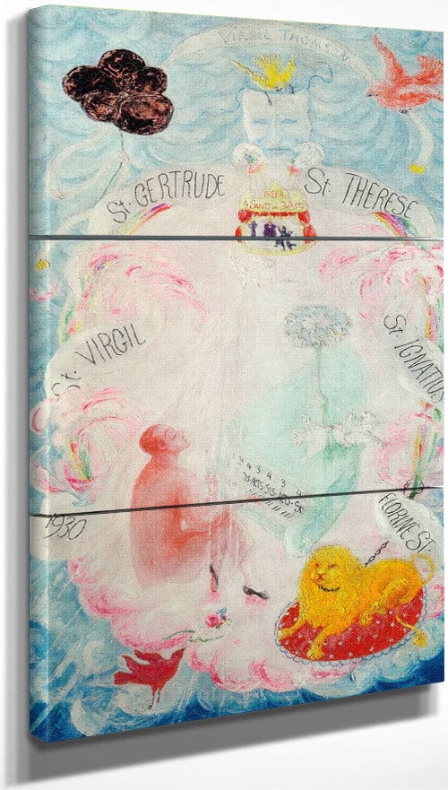 18" x 36" / Split Canvas Portrait Of Virgil Thomson By Florine Stettheimer Fine Art Print