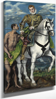 18" x 36" / Split Canvas Saint Martin And The Beggar By El Greco Fine Art Print
