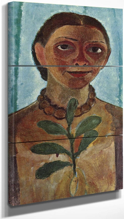 18" x 36" / Split Canvas Self Portrait With A Camellia Branch 1906 By Paula Modersohn Becker Fine Art Print