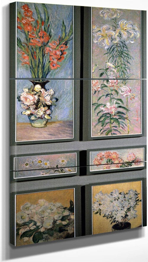 18" x 36" / Split Canvas Set Of Door Panels By Monet Claude Fine Art Print