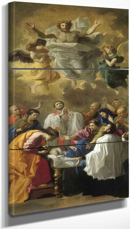 18" x 36" / Split Canvas The Miracle Of St Francis Xavier By Nicholas Poussin Fine Art Print