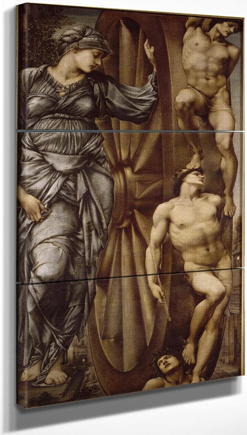 18" x 36" / Split Canvas The Wheel Of Fortune 1883 By Edward Burne Jones Fine Art Print