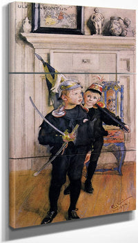 18" x 36" / Split Canvas Ulf And Pontus By Carl Larsson Fine Art Print
