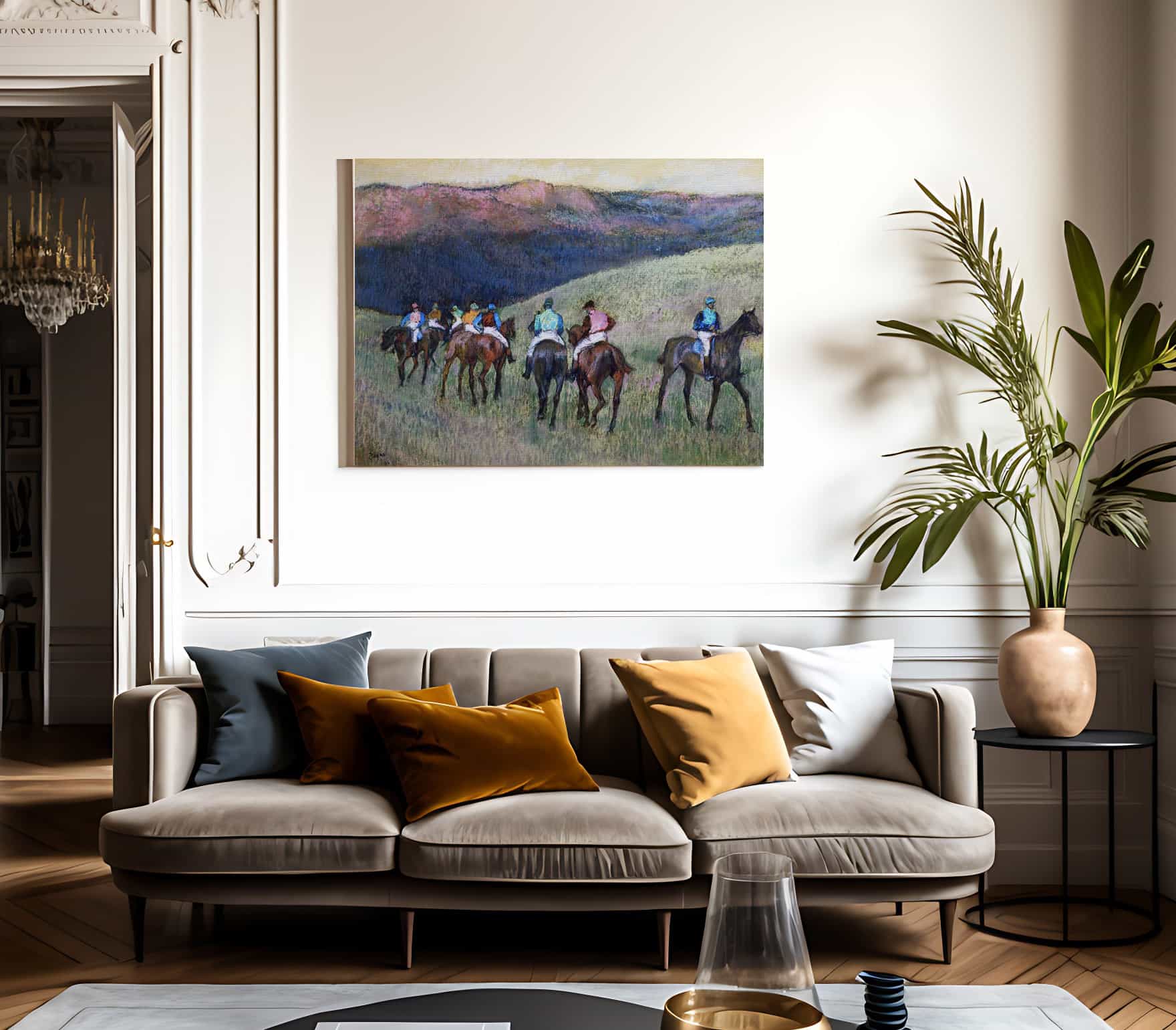 Racehorses In A Landscape By Edgar Degas Fine Art Print 2