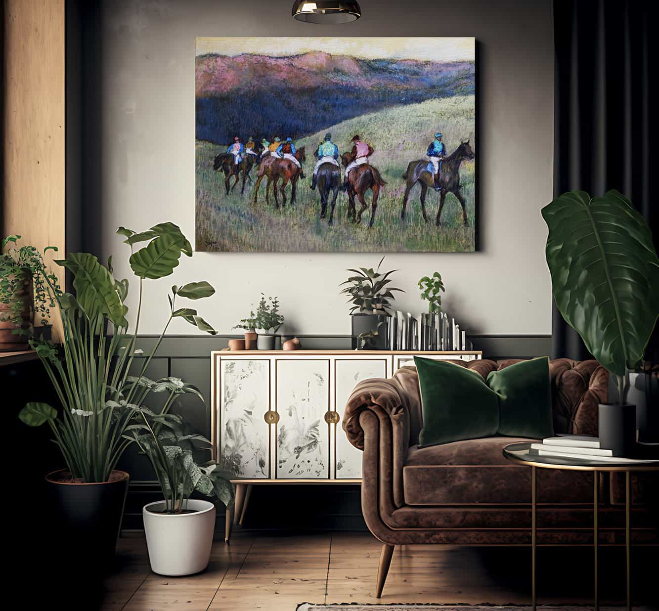 Racehorses In A Landscape By Edgar Degas Fine Art Print 2
