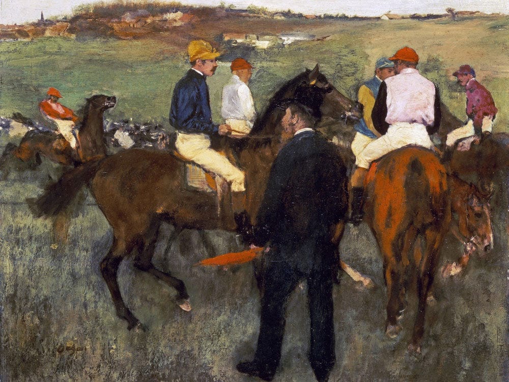 Racehorses (Leaving The Weighing) By Edgar Degas Fine Art Print 2