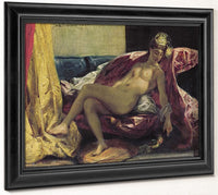 Reclining Odalisque Or, Woman With A Parakeet By Ferdinand Victor Eugene Delacroix Fine Art Print 2