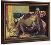 Reclining Odalisque Or, Woman With A Parakeet By Ferdinand Victor Eugene Delacroix Fine Art Print 2