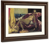 Reclining Odalisque Or, Woman With A Parakeet By Ferdinand Victor Eugene Delacroix Fine Art Print 2