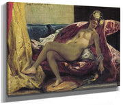Reclining Odalisque Or, Woman With A Parakeet By Ferdinand Victor Eugene Delacroix Fine Art Print 2