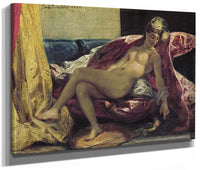 Reclining Odalisque Or, Woman With A Parakeet By Ferdinand Victor Eugene Delacroix Fine Art Print 2
