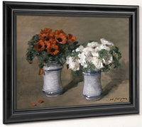 Red And White Flowers By Charles Emile Jacque Fine Art Print 2