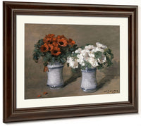 Red And White Flowers By Charles Emile Jacque Fine Art Print 2