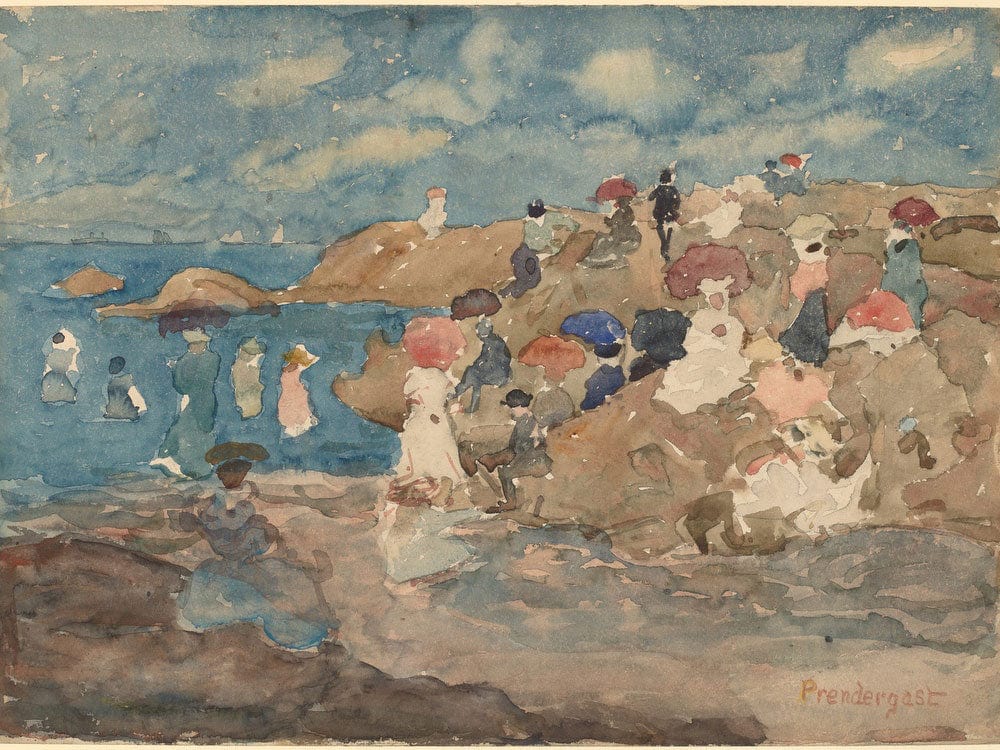 Revere Beach By Maurice Brazil Prendergast Fine Art Print 2