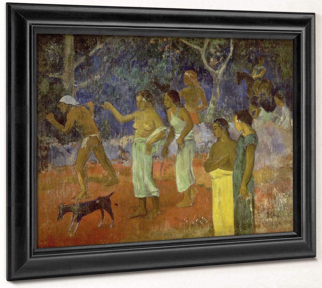 Scene From Tahitian Life By Paul Gauguin Fine Art Print 2