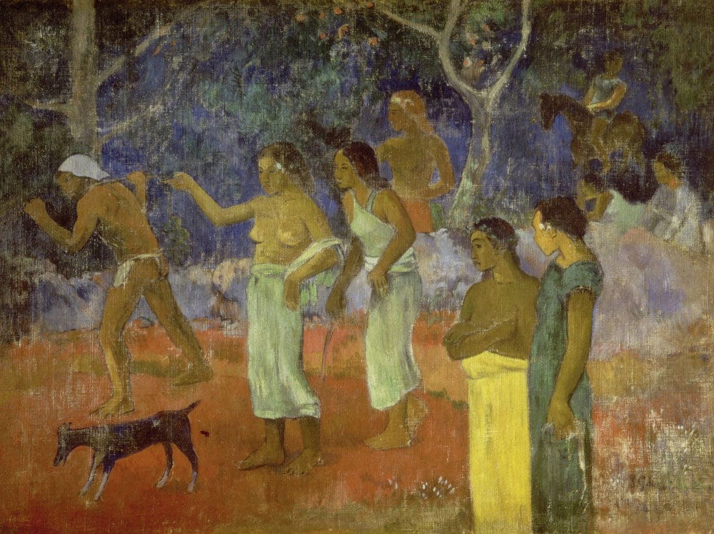 Scene From Tahitian Life By Paul Gauguin Fine Art Print 2