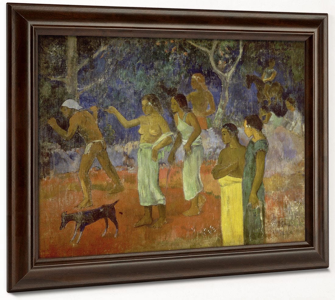 Scene From Tahitian Life By Paul Gauguin Fine Art Print 2