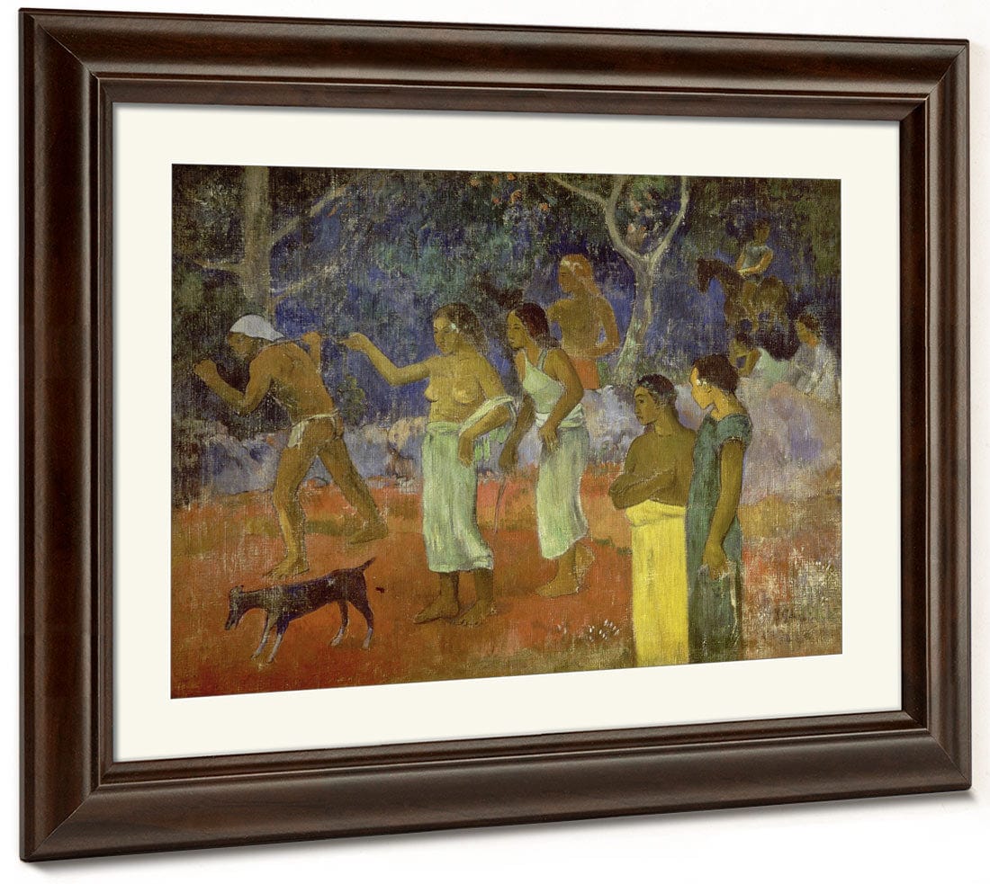 Scene From Tahitian Life By Paul Gauguin Fine Art Print 2