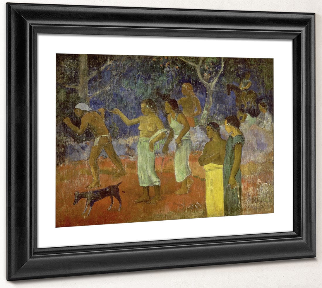 Scene From Tahitian Life By Paul Gauguin Fine Art Print 2