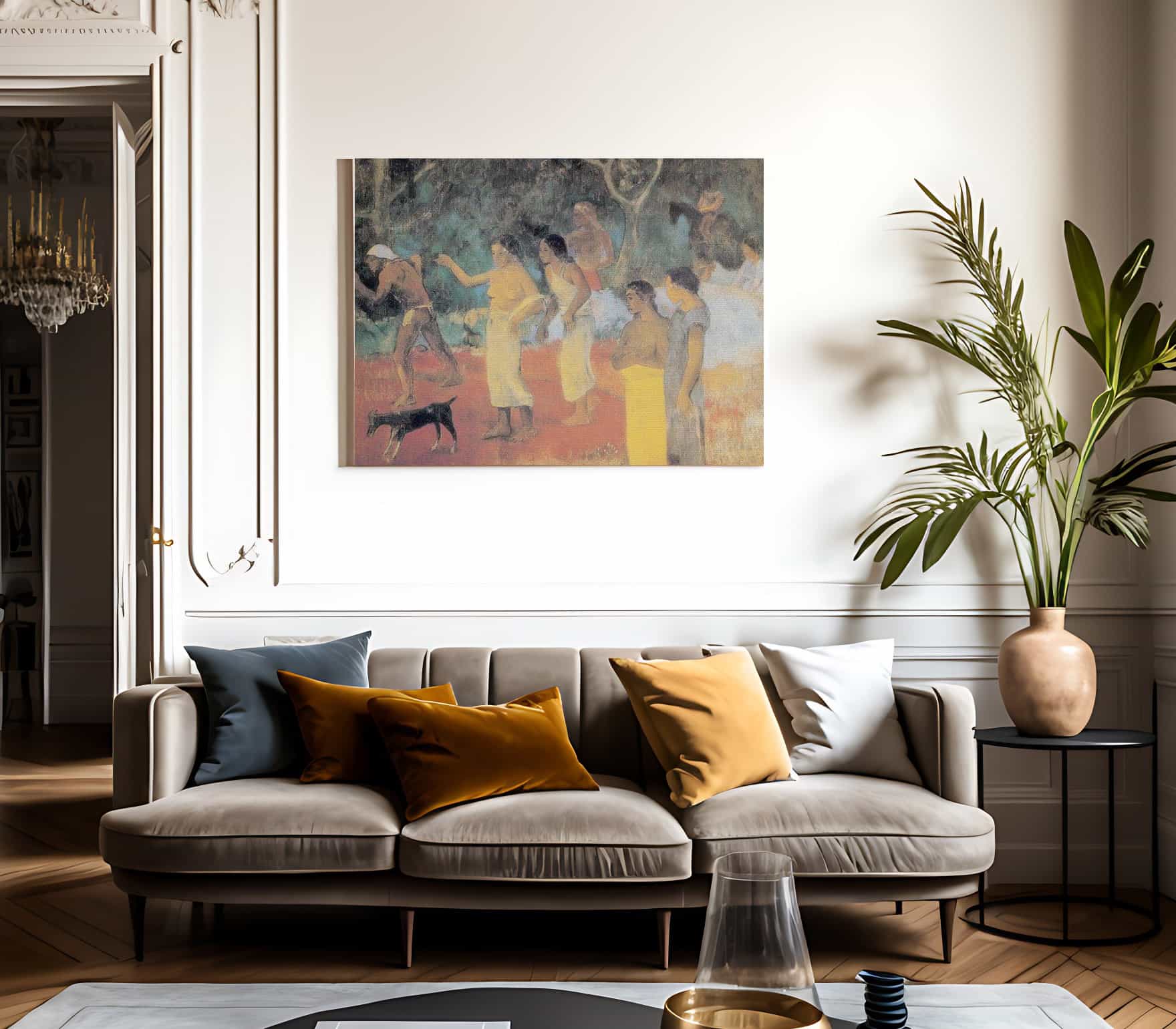 Scene From Tahitian Life By Paul Gauguin Fine Art Print 2
