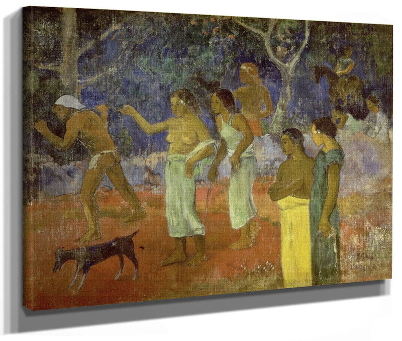 Scene From Tahitian Life By Paul Gauguin Fine Art Print 2