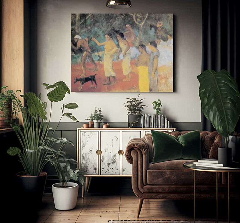 Scene From Tahitian Life By Paul Gauguin Fine Art Print 2