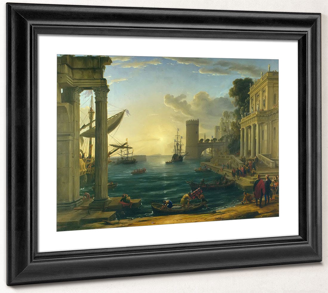 Seaport With The Embarkation Of The Queen Of Sheba By Claude Lorrain Fine Art Print 2