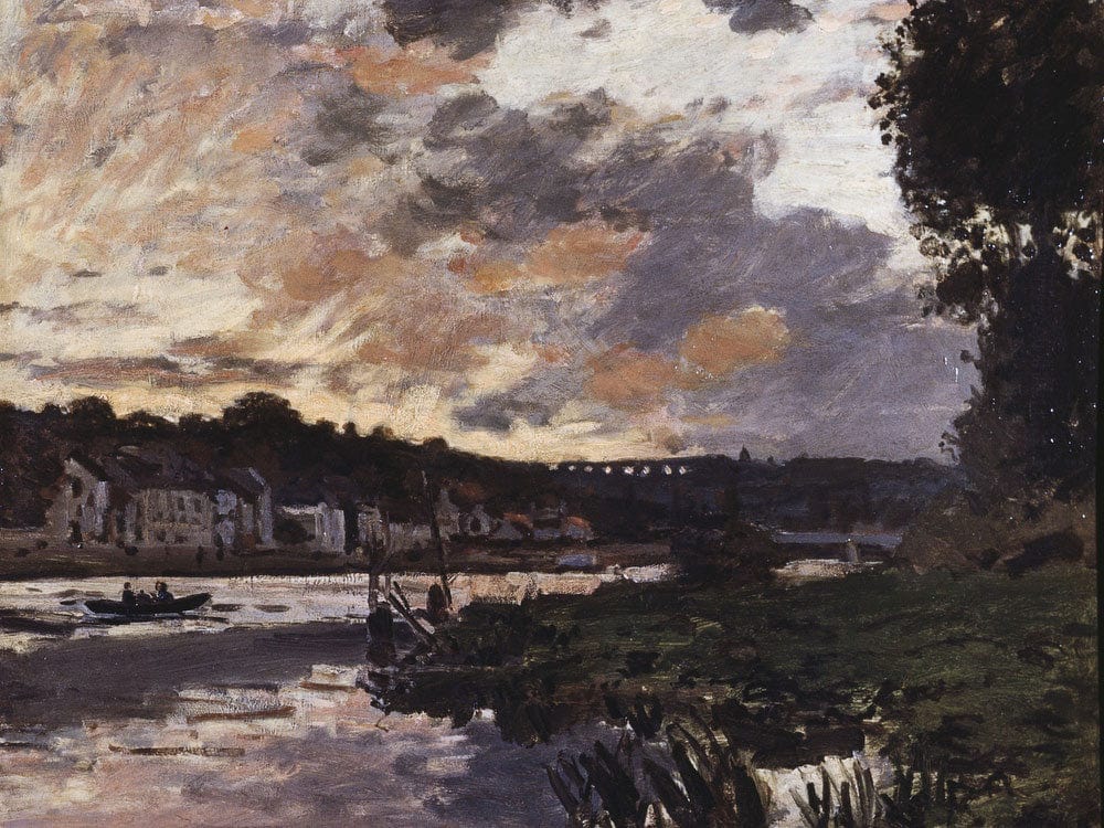 Seine At Bougival, Evening By Claude Monet Fine Art Print 2