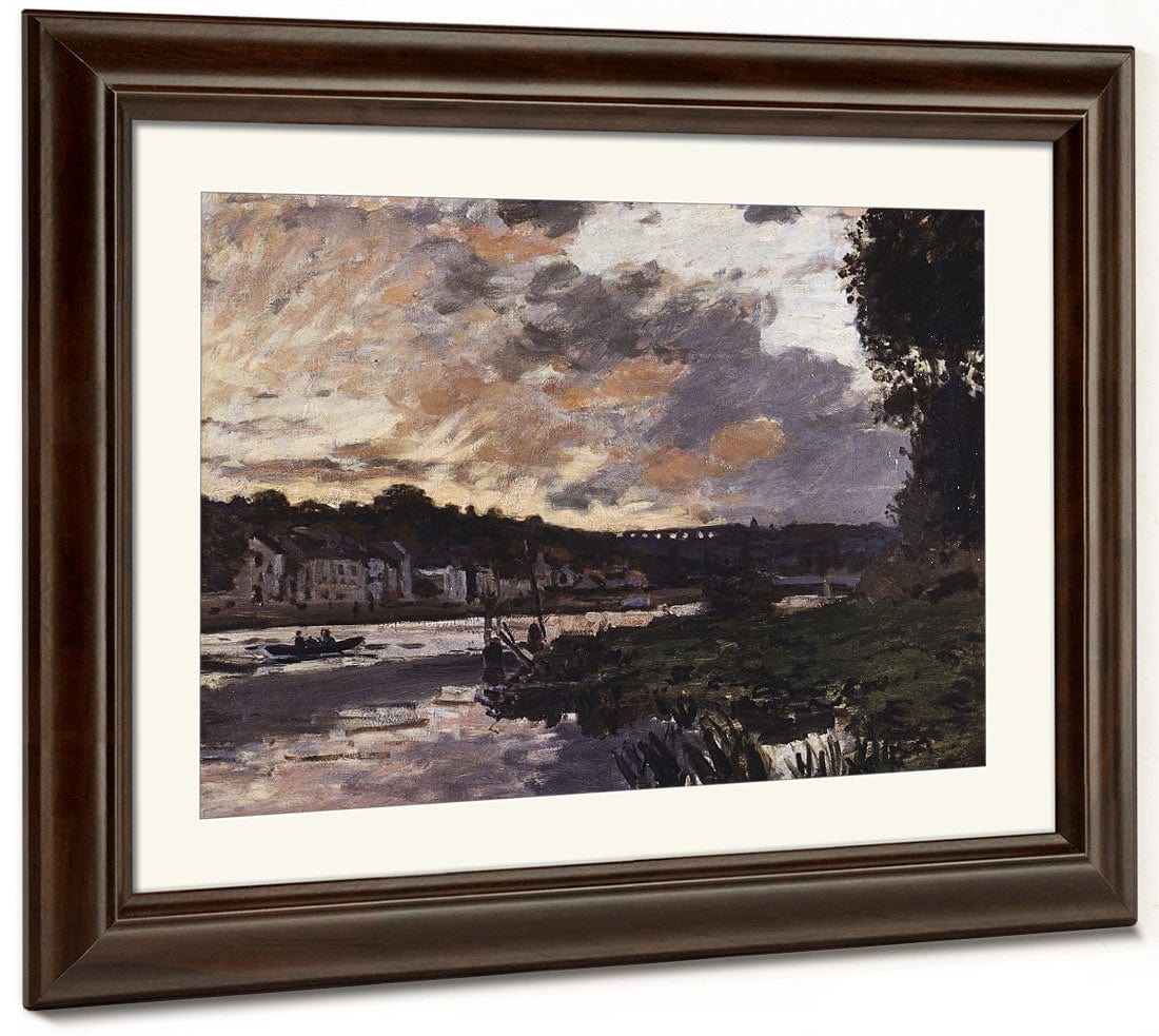 Seine At Bougival, Evening By Claude Monet Fine Art Print 2